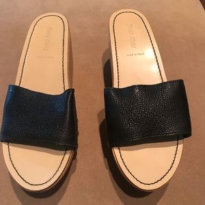 Miu Mui Black platform slide